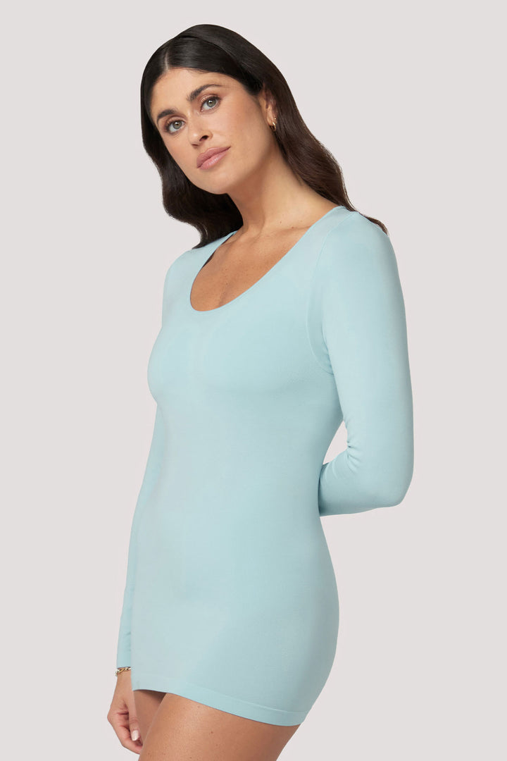 Pure Comfort Long Sleeve Top I Women's natural comfortable Warm Tencel Modal Long Sleeve I Bella Bodies Australia | Marine | Side