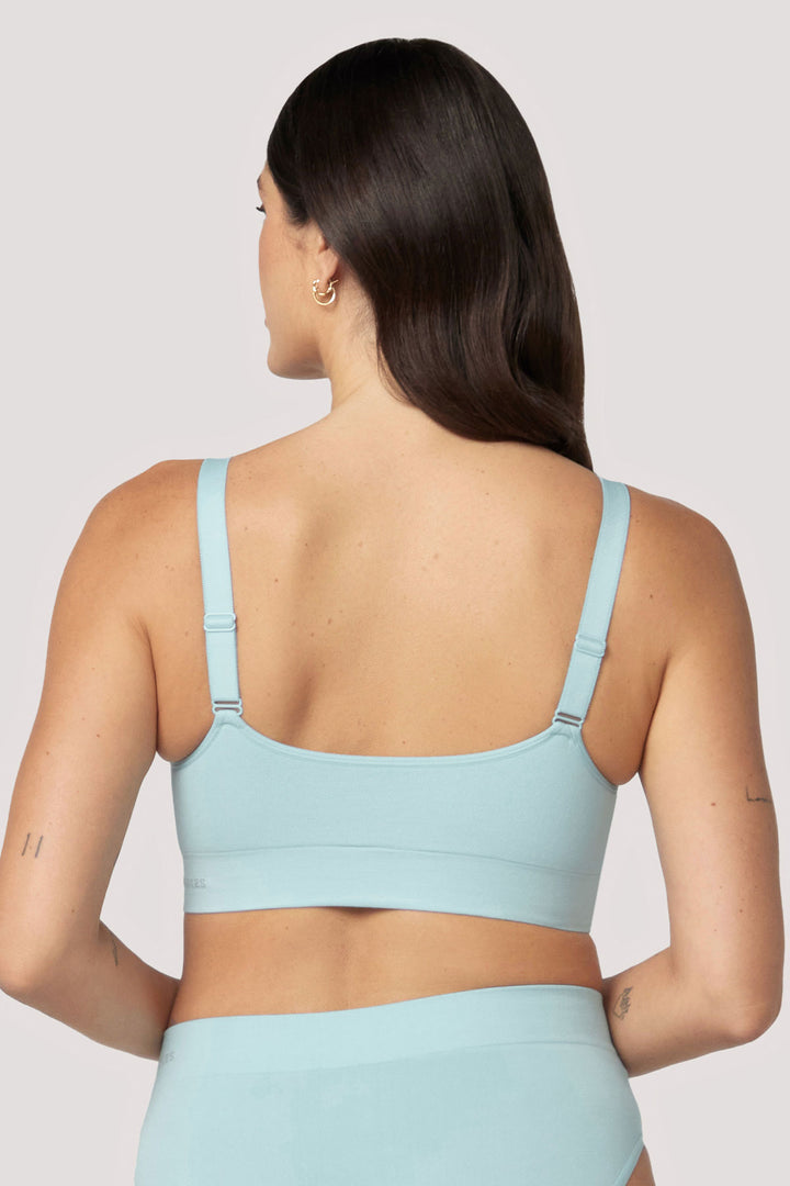 Bamboo Wireless Adjustable Crop Bra I Bella Bodies Australia I Marine | back