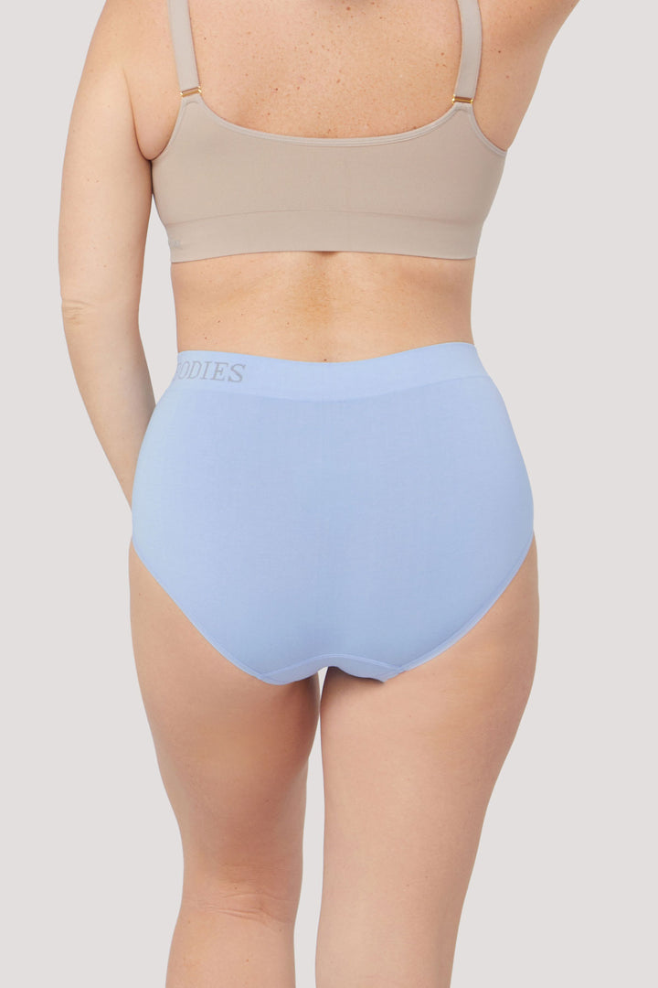 Women's Breathable Bamboo High Waist Underwear 2 pack | Bella Bodies Australia   | Sky Blue | Back