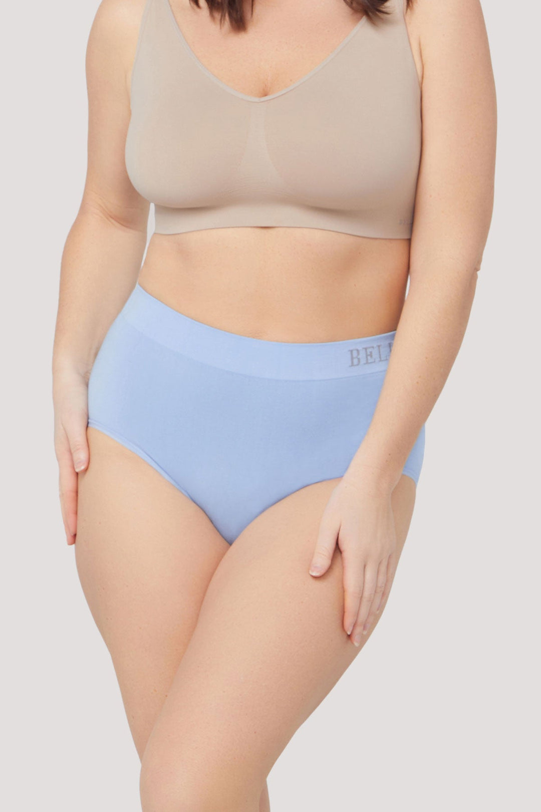 Women's Breathable Bamboo High Waist Underwear 2 pack | Bella Bodies Australia   | Sky Blue | Front