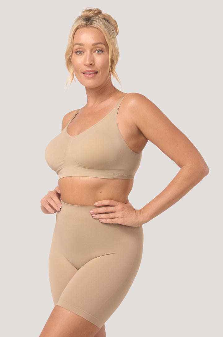 Coolfit Everyday Anti Chafing Shorts I Bella Bodies Australia I Sand | Left
