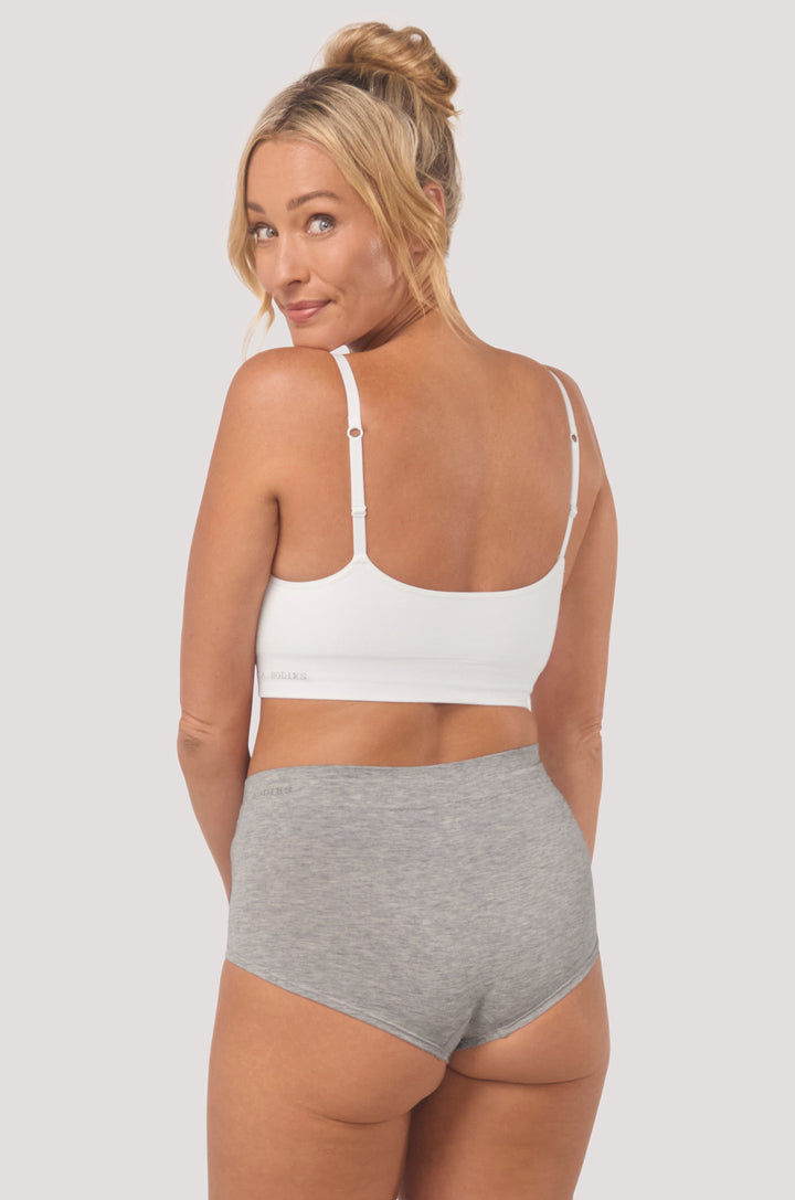Women's comfortable & breathable short I Bamboo Girl Short | Bella Bodies Australia I Grey marle | Back