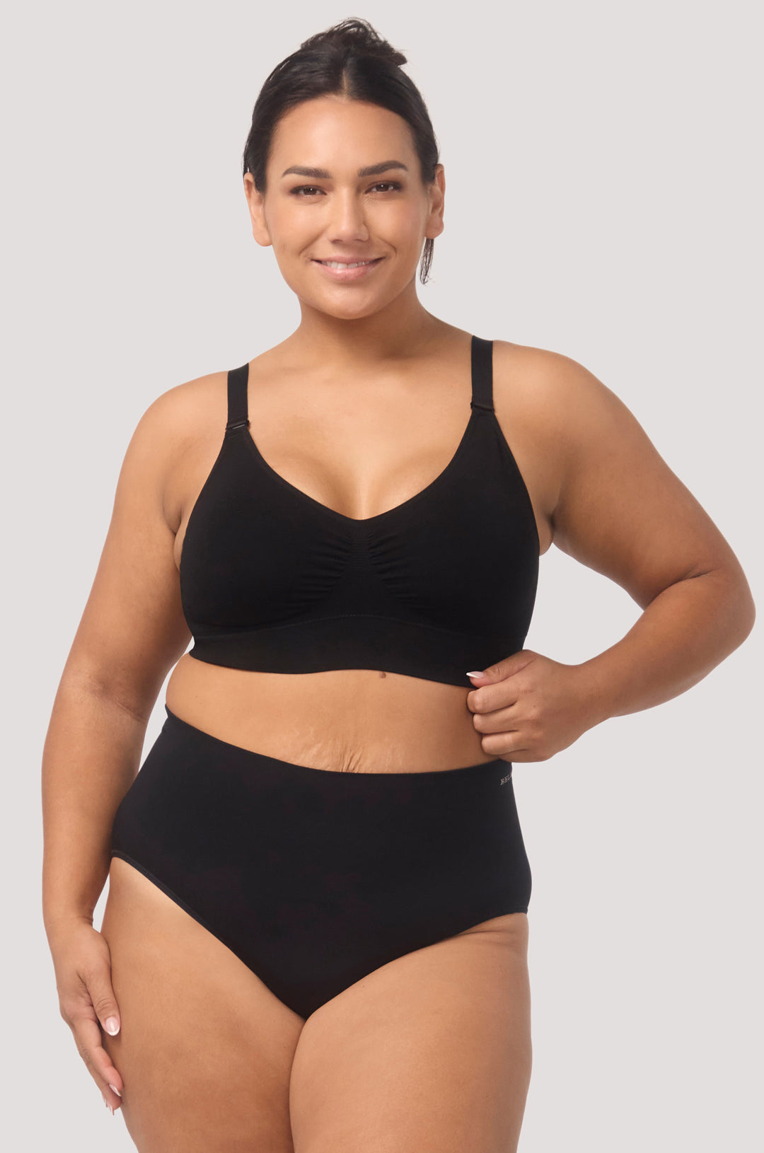 Multi Adjustable Wire Free | Bamboo | Bella Bodies Australia I Black | Front