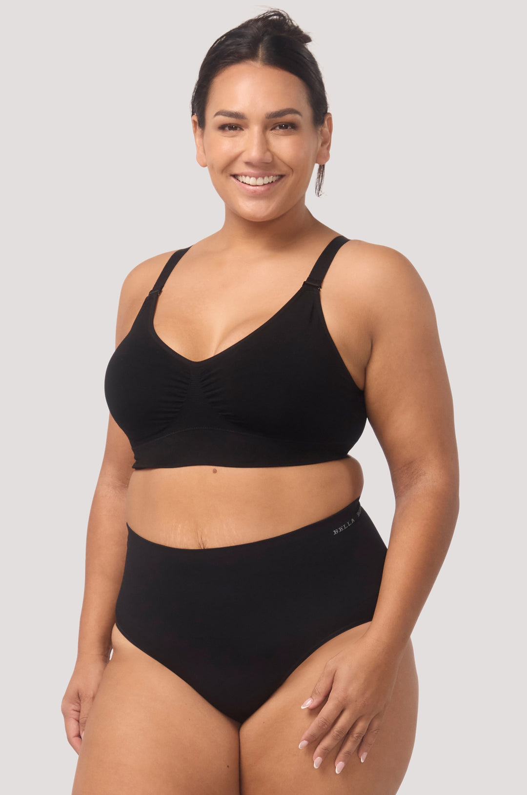 Multi Adjustable Wire Free | Bamboo | Bella Bodies Australia I Black | Left