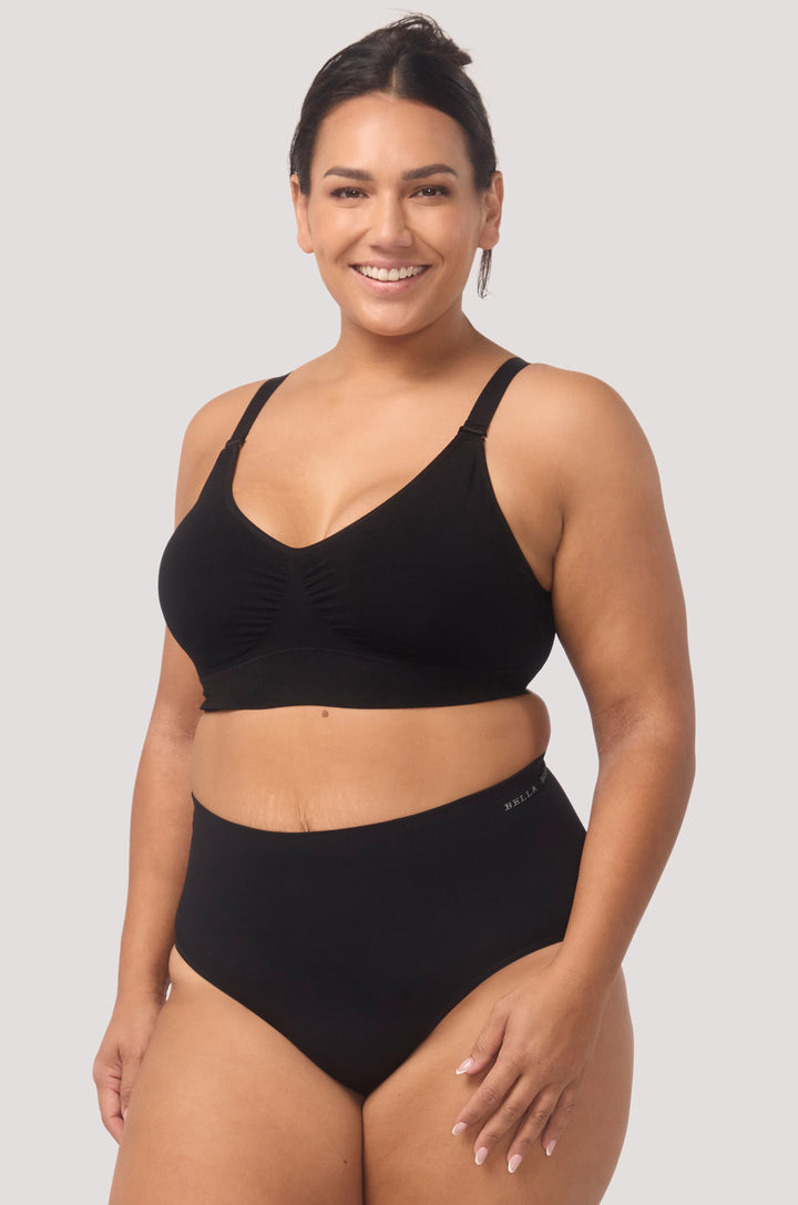 Multi Adjustable Wire Free | Bamboo | Bella Bodies Australia I Black | Left