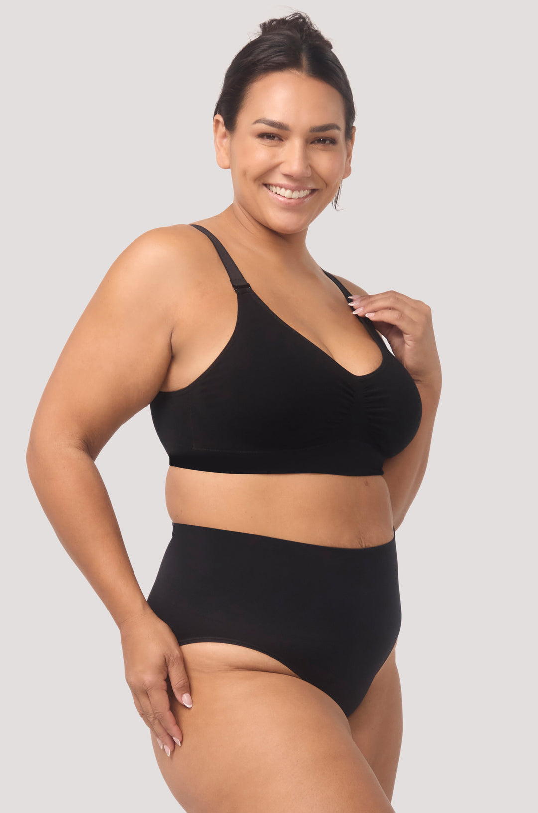 Multi Adjustable Wire Free | Bamboo | Bella Bodies Australia I Black | Right