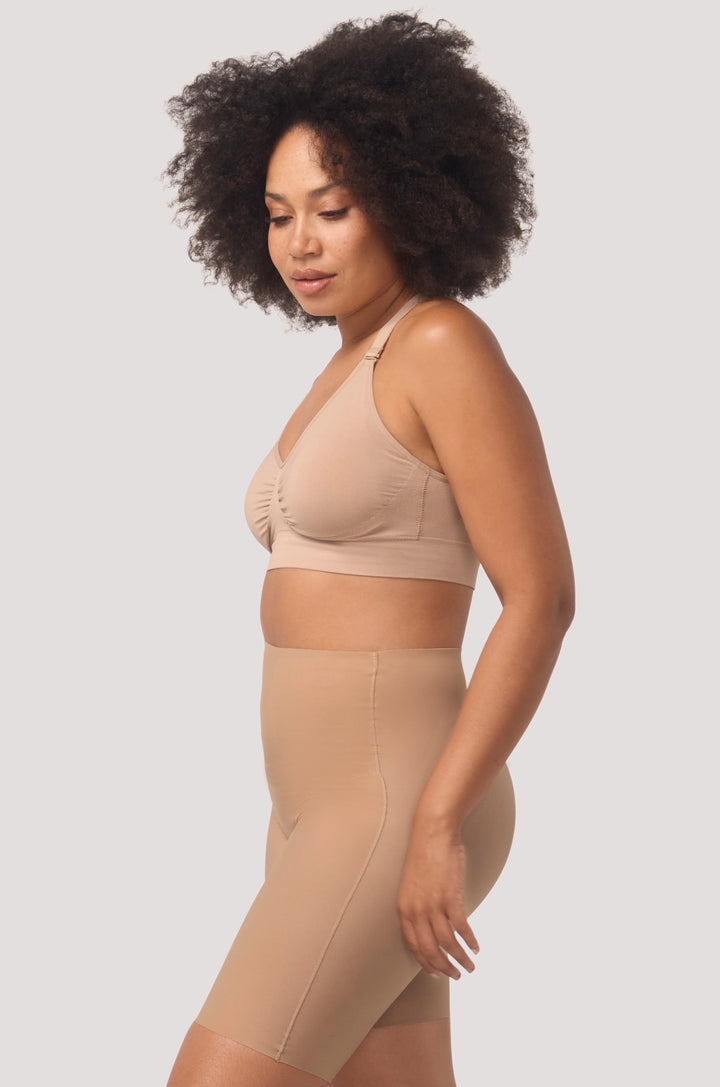 Women's shaping Short | Curve Control Sculpting Shorts | Bella Bodies Australia | Taupe | Left