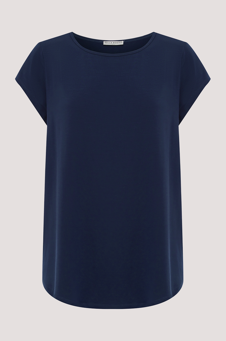 Bella Bodies BioLuxe CapSleeve Boatneck T-Shirt NAVY