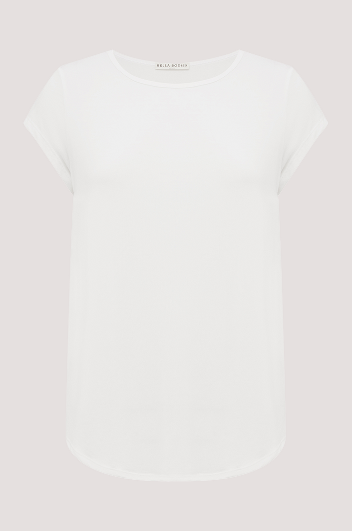 Bella Bodies BioLuxe CapSleeve Boatneck T-Shirt WHITE