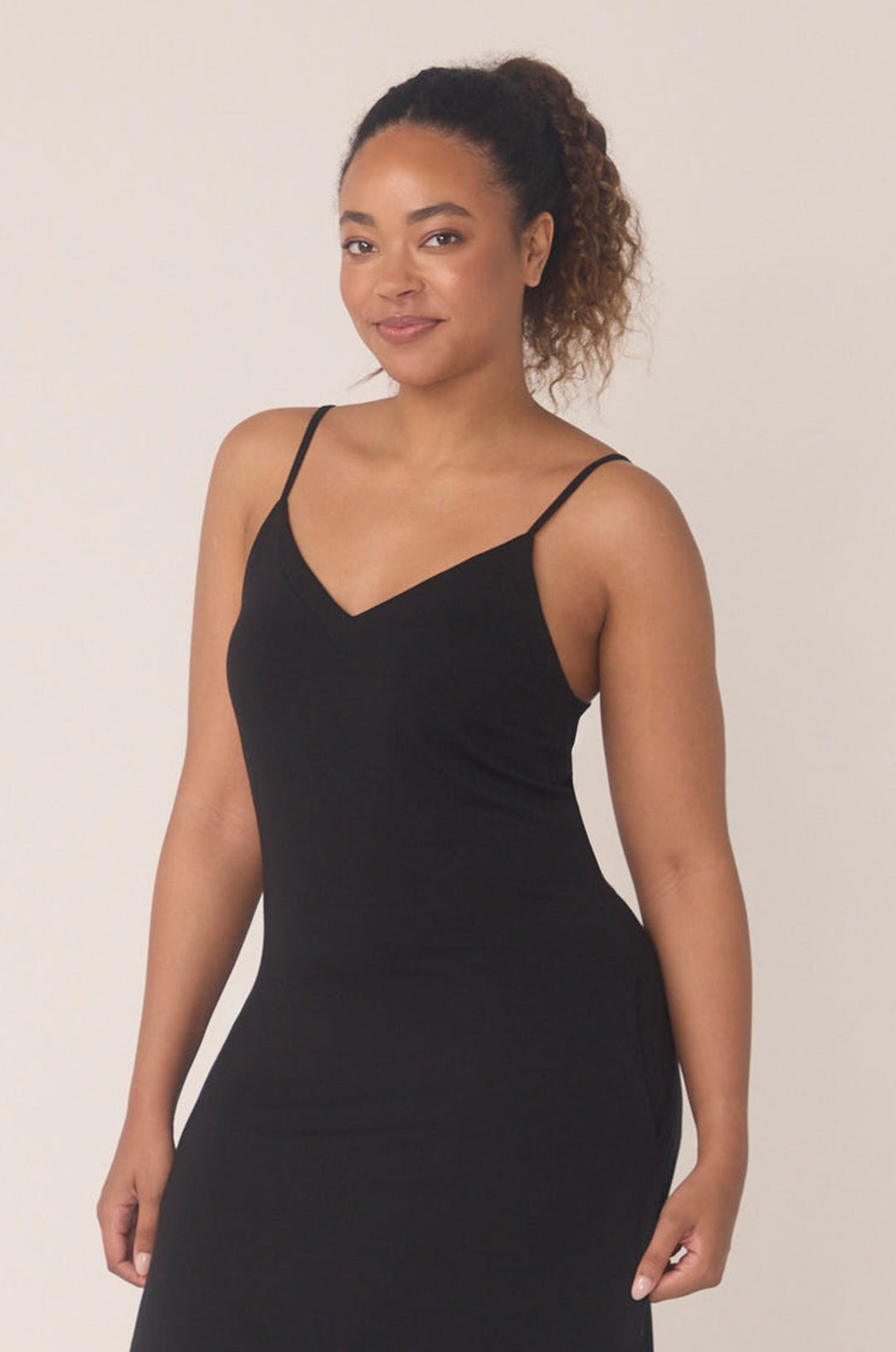 Hues Of The Sea BioLuxe™ Slim Strap Maxi Pocket Flowy Dress Adjustable Straps, Black, Navy, Ocean,.