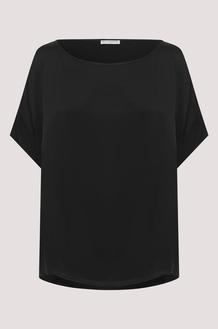Bella Bodies BioLuxe Satin Batwing Blouse BLACK
