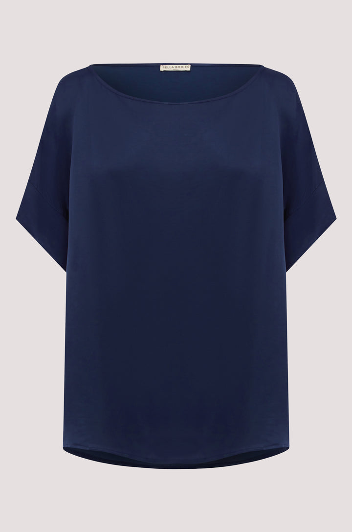 Bella Bodies BioLuxe Satin Batwing Blouse NAVY