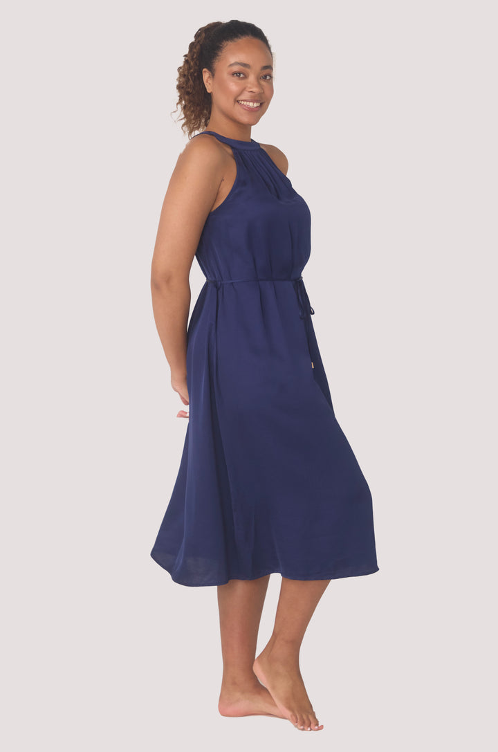 Bella Bodies BioLuxe™ Satin Reversible Dress Black Navy Ocean