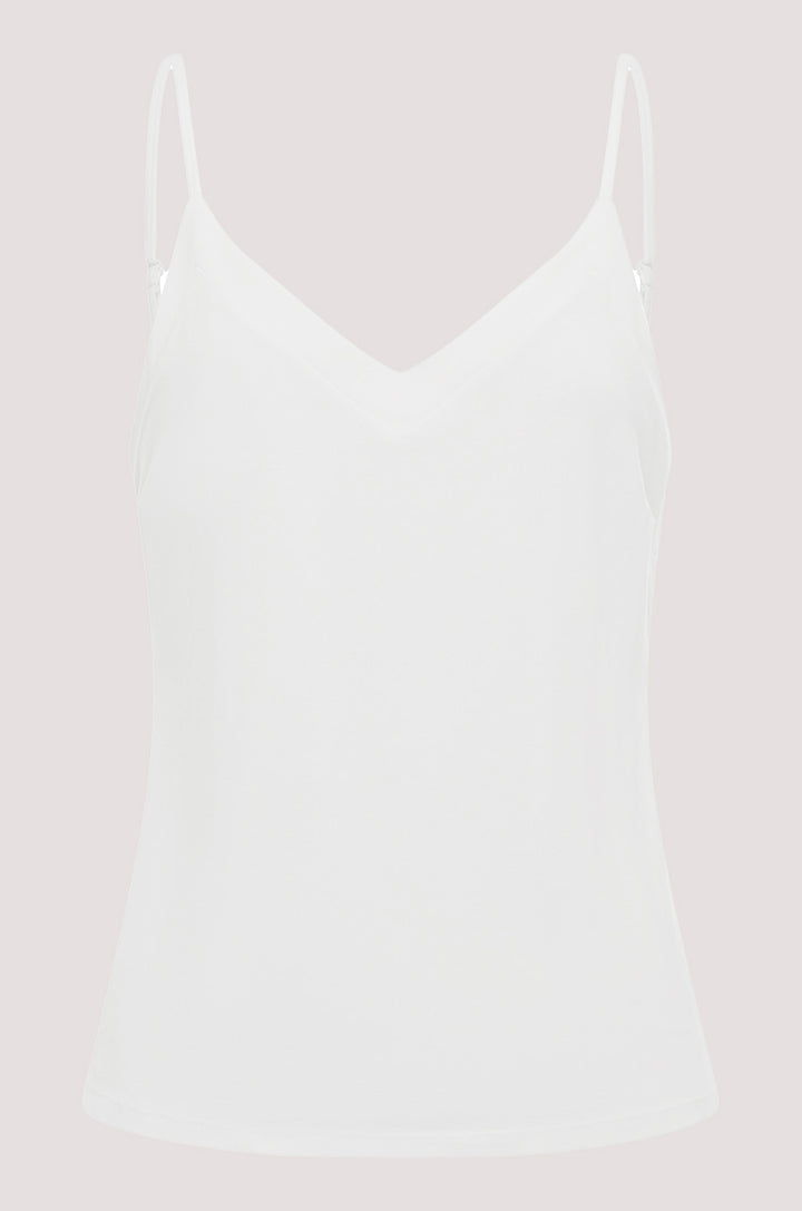 Bella Bodies BioLuxe Slim Strap Blouse WHITE