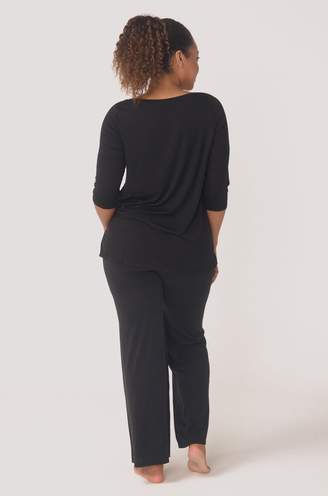 Hues Of The Sea BioLuxe™ Wide Leg Full length flowy pants, Black, Navy, Ocean