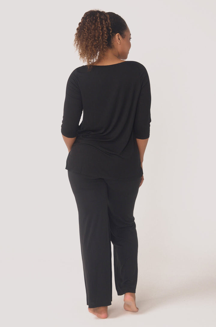 Hues Of The Sea BioLuxe™ Wide Leg Full length flowy pants, Black, Navy, Ocean