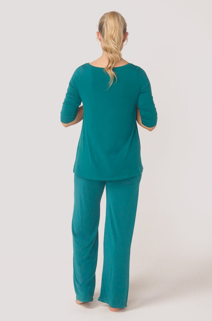 Hues Of The Sea BioLuxe™ Wide Leg Full length flowy pants, Black, Navy, Ocean