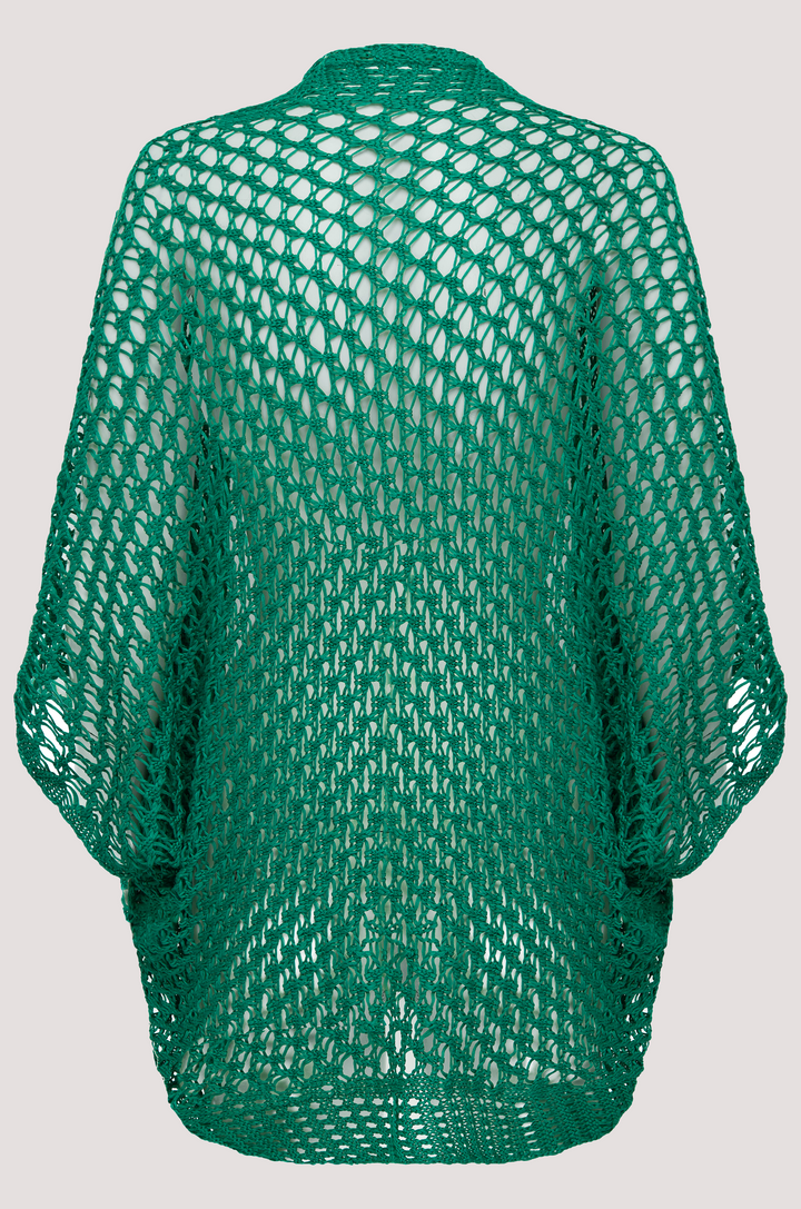 kimono-style crochet shrug Emerald Back