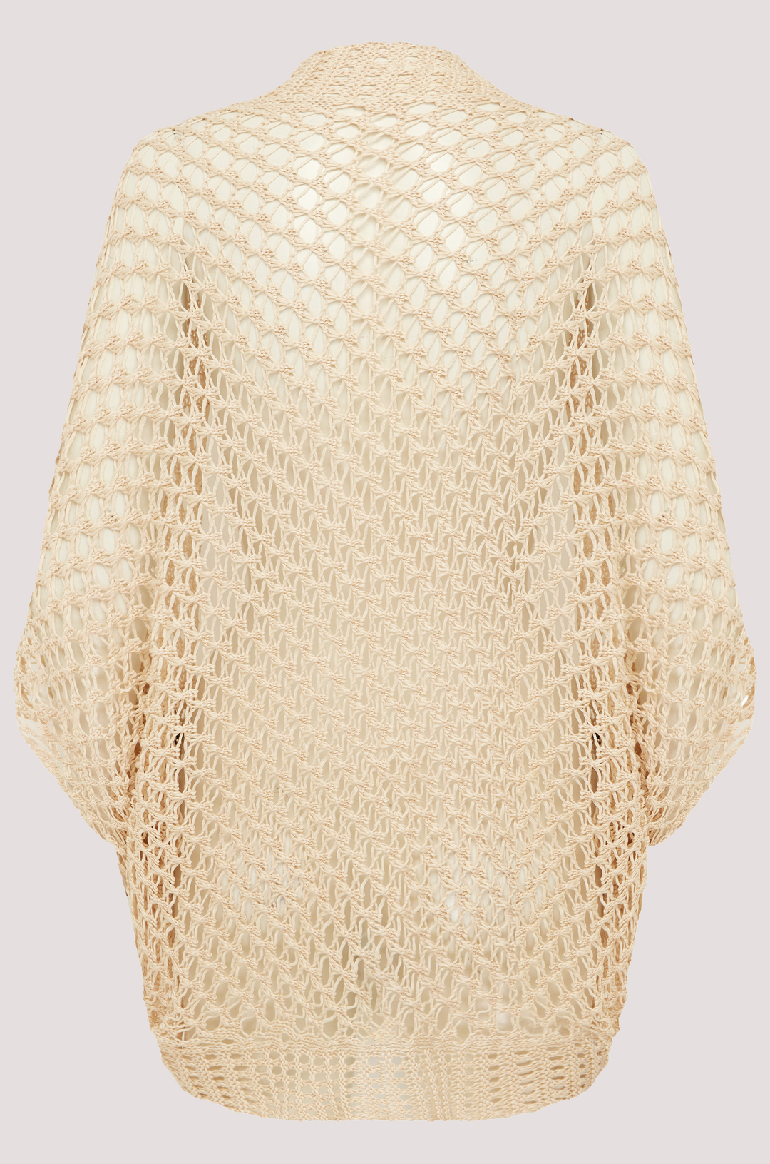 kimono-style crochet shrug Wheat Back