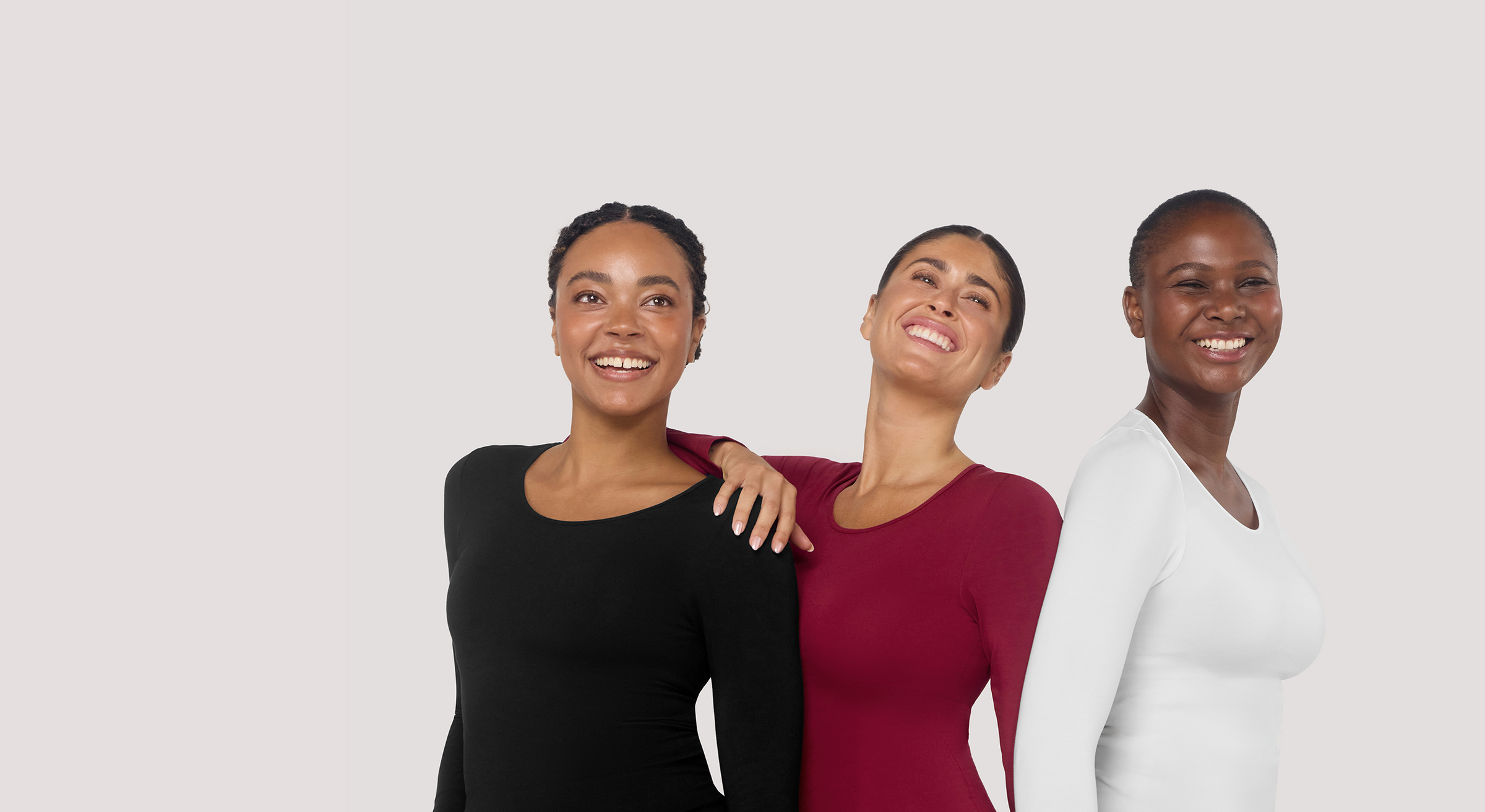 Pure Comfort Modal Long Sleeve Fitted Top T-shirt Burgundy Cherry Berry Cornflower Black White Scoop Neck