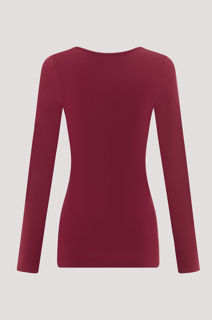 Bella Bodies Long Sleeve Modal T-short Top Cherry Berry