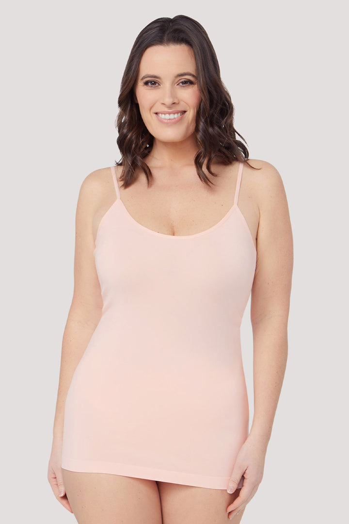 Women's breathable Bamboo Cami | Bella Bodies Australia | Blush | Front