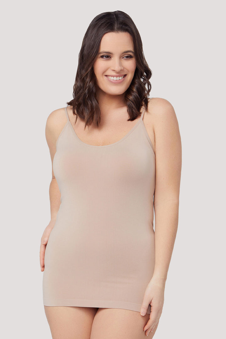 Women's breathable Bamboo Cami | Bella Bodies Australia | Sand | Front