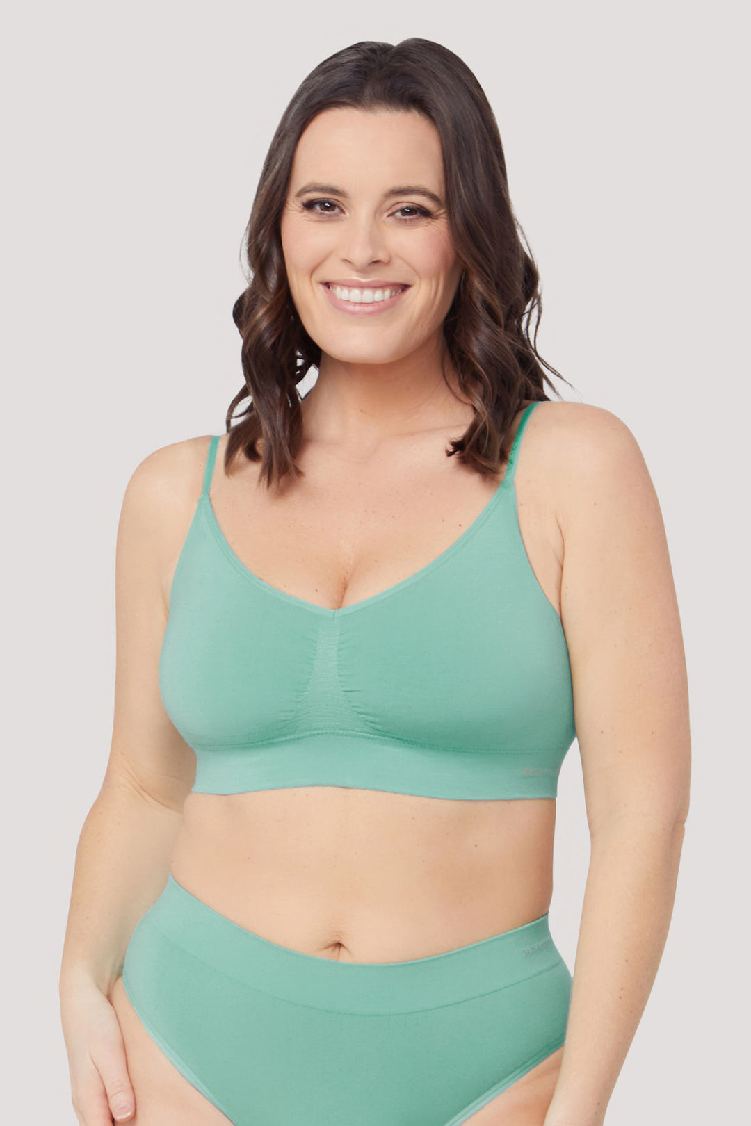 Bamboo Wire free Skinny Strap Bra I Comfortable, breathable bamboo intimates I Bella Bodies Australia I Turquoise | Front