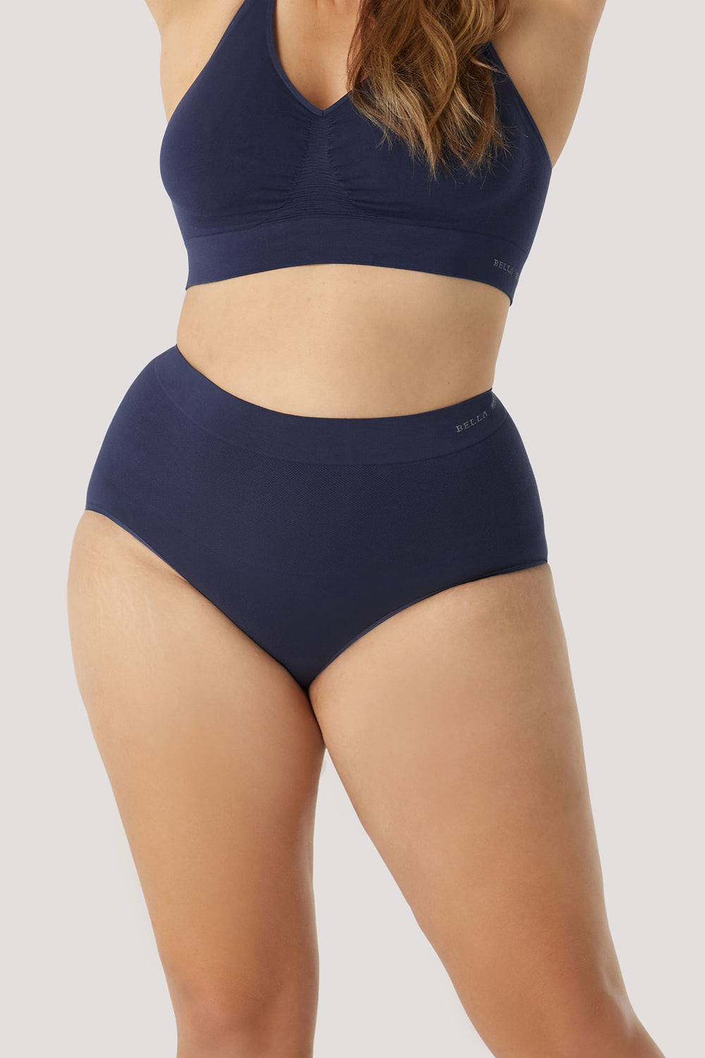 Women's breathable bamboo high waist control and firming underwear | Bella Bodies Australia | Midnight | Front