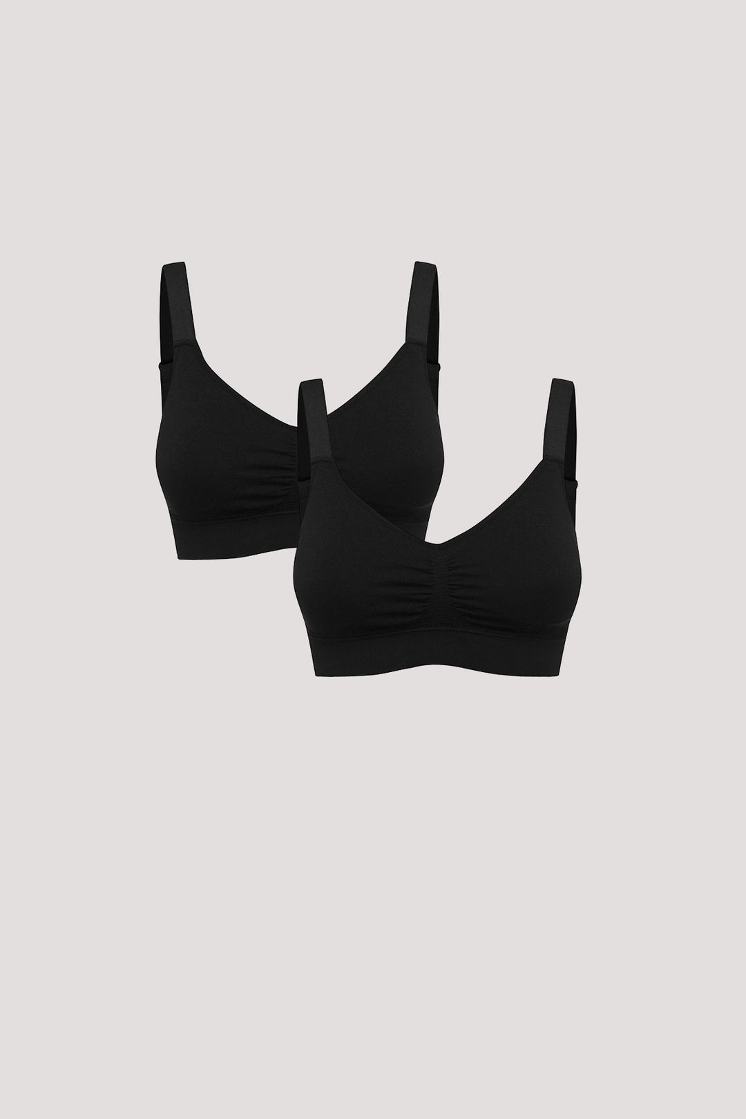 Women's Bamboo wireless bra | Bella Bodies Australia | Bella Bamboo Viscose Ultimate Adjustable Crop Bra 2pk | Black & Black