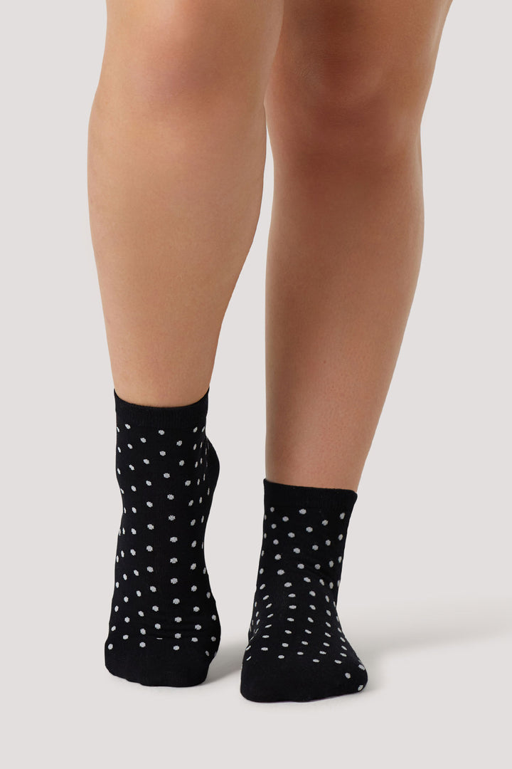 Women's Boot Socks | 2 pack | Bella Bodies Australia | Black Polka Dots