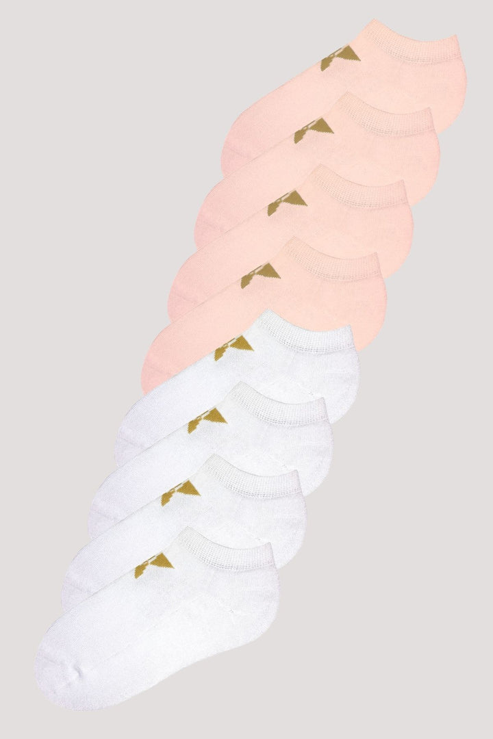 Women's breathable cushioned ankle socks | Socks 4 Pack  I Bella Bodies Australia | Blush & White