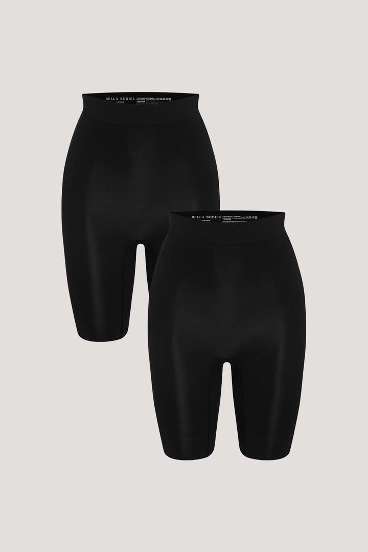 Firming Anti-Chafing Shorts 2pk | Bella Bodies Australia | Black/Black