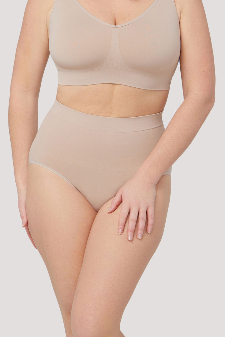 Women's slimming & firming high Waist underwear 2 Pack | Bella Bodies Australia | Sand | Front