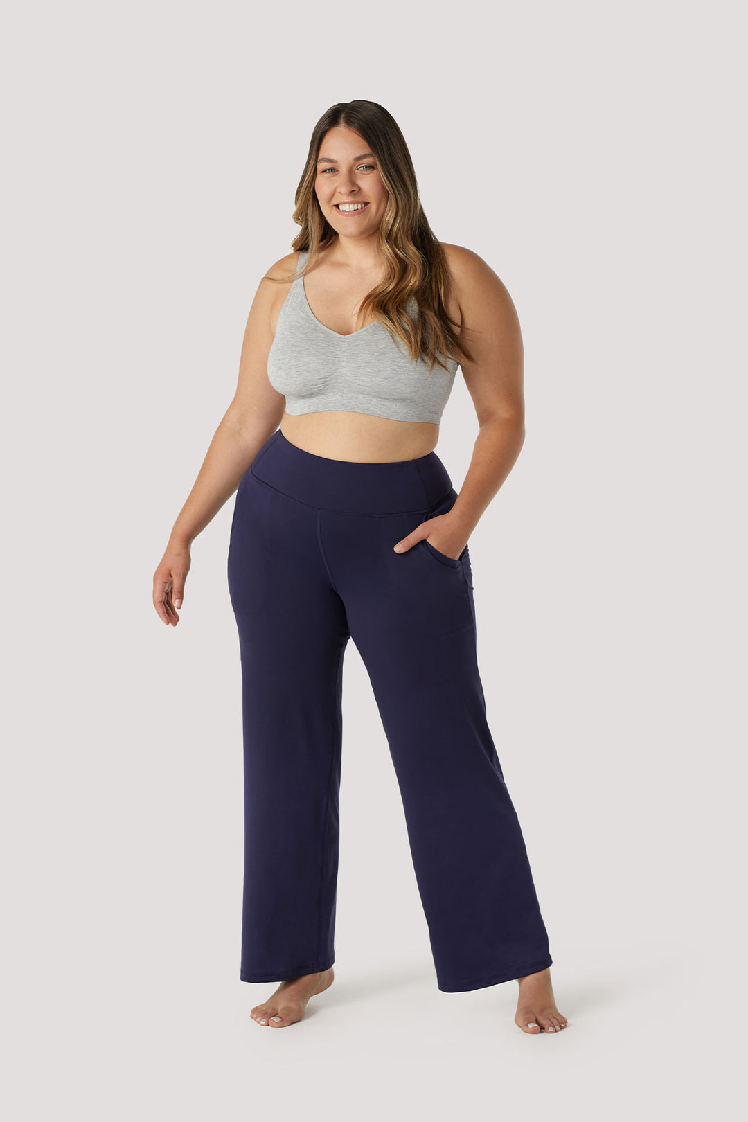 Women's Wide Leg Stretch Pants | Bella Bodies Australia | Navy