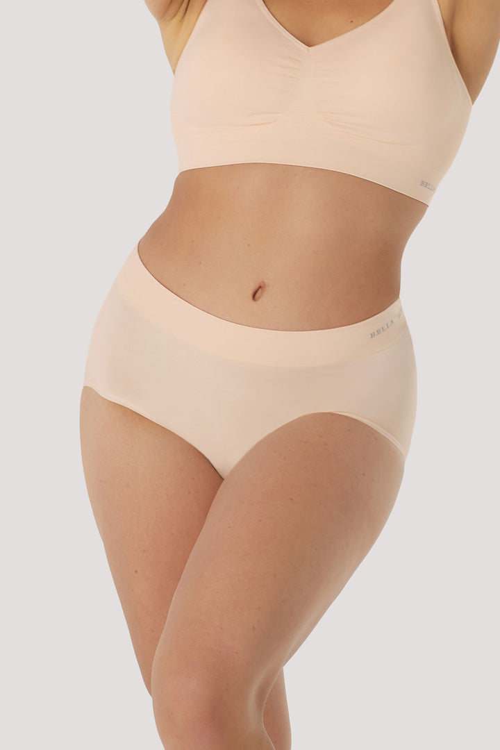 Women's High Waist Underwear 3 pack I Bella Bodies Australia I Soft Peach | Front