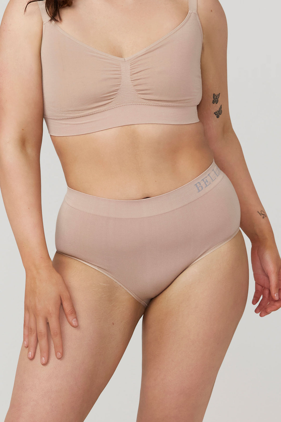 Women's Breathable Bamboo High Waist Underwear 2 pack | Bella Bodies Australia  | Sand | Front