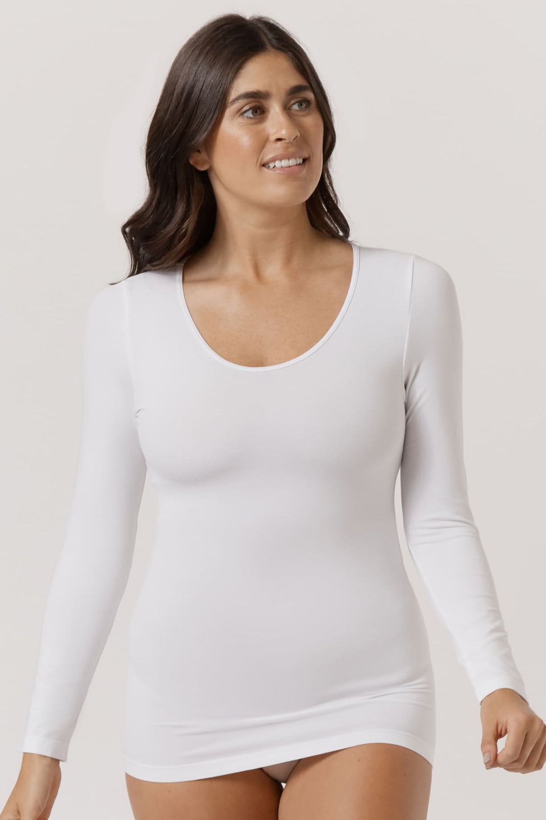 Pure Comfort Long Sleeve Top I Women's natural comfortable Warm Tencel Modal Long Sleeve I Bella Bodies Australia I White